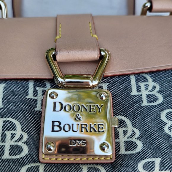 Vintage DOONEY & BOURKE Signature Canvas Domed Tan Top Handle Satchel - Picture 5 of 10